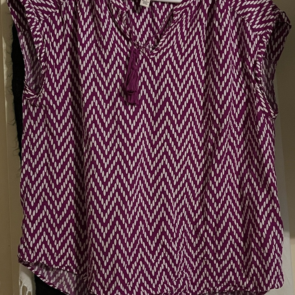 Chevron Patterned Purple Top